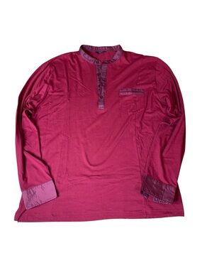 Coofandy Men’s Burgundy Long Sleeve Henley Shirt XL